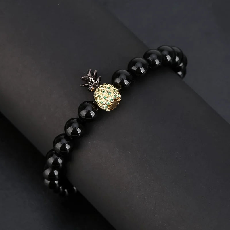 Black Onyx Pineapple Bracelet 8MM