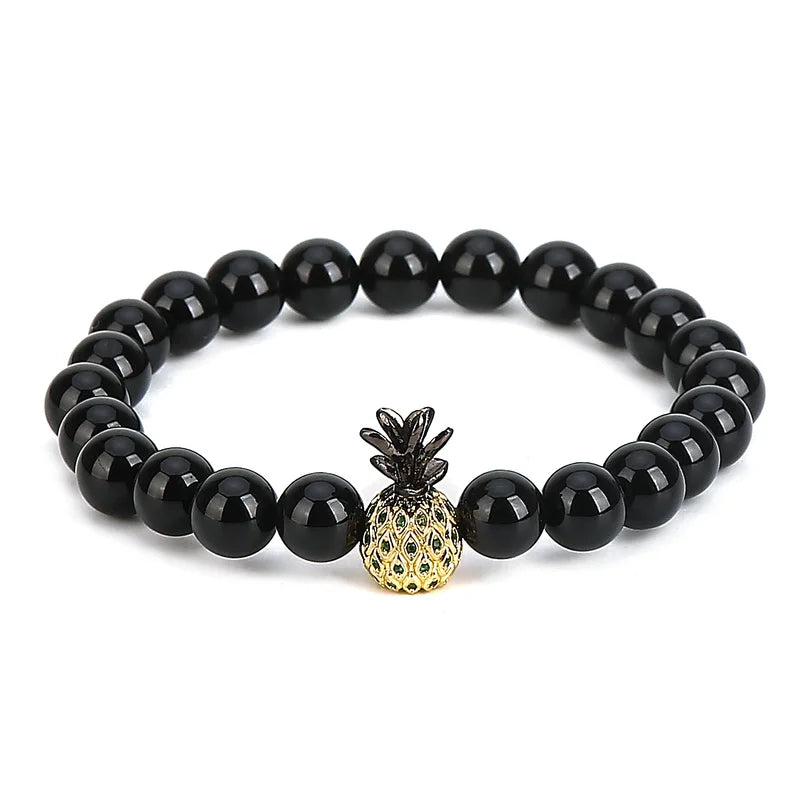 Black Onyx Pineapple Bracelet 8MM