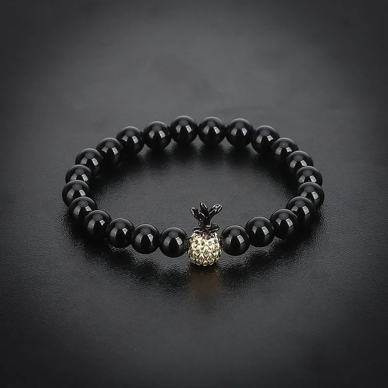 Black Onyx Pineapple Bracelet 8MM